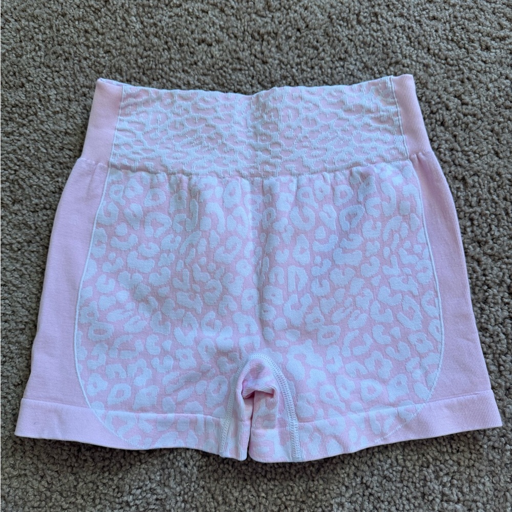 Pink Leopard Athletic Shorts